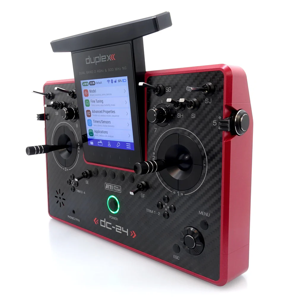 Jeti Duplex DC-24G2 2.4GHz/900MHz NG Carbon Line RUBY w/REX 12 ASSIST and Aluminum case - Image 10