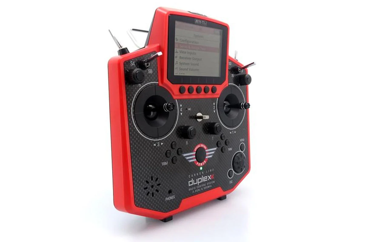 Jeti Duplex DS-12 Carbon Red Multimode Special Edition 2.4GHz/900MHz w/Rx REX R7, Aluminum Tx Case Radio System - Image 2
