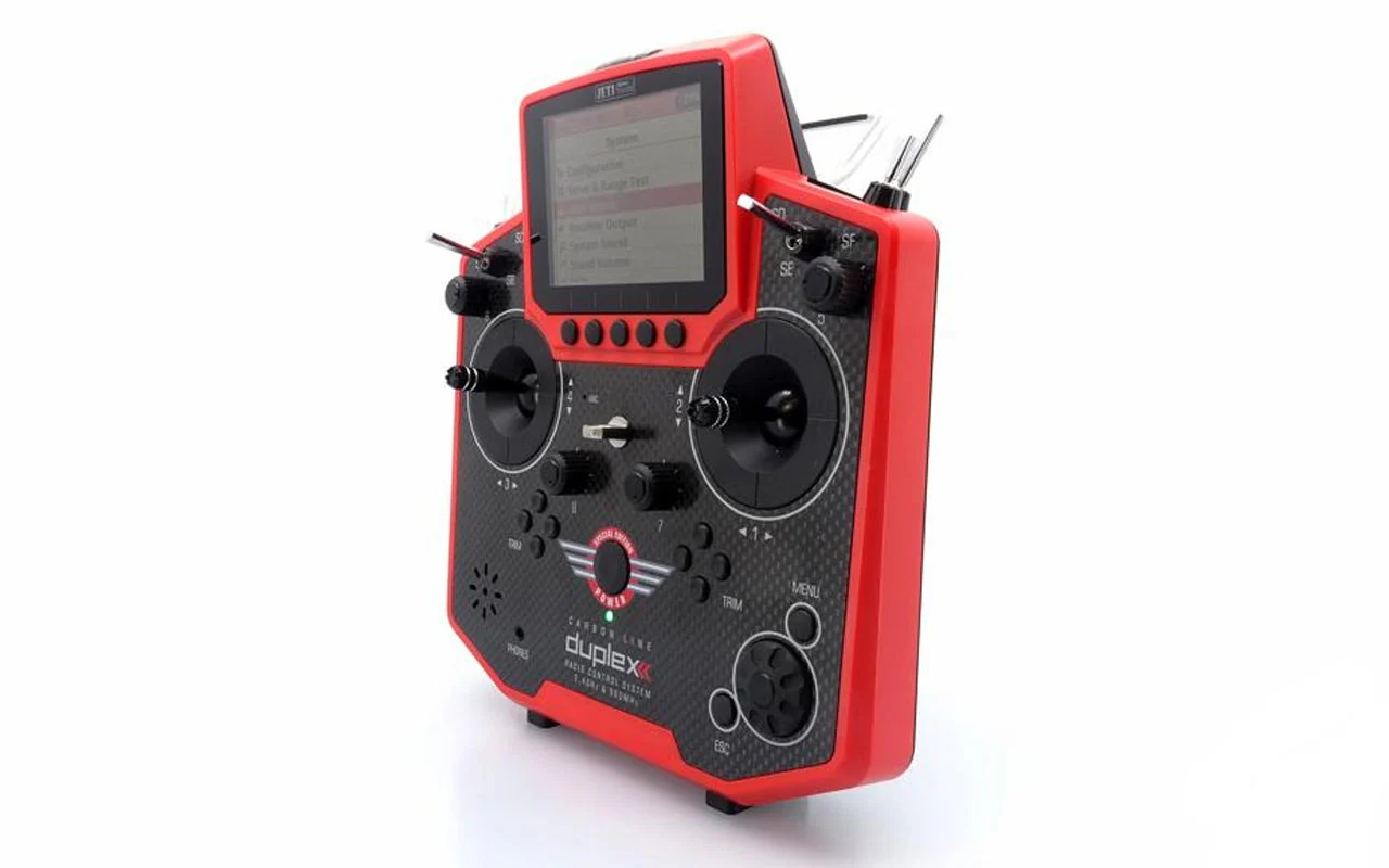 Jeti Duplex DS-12 Carbon Red Multimode Special Edition 2.4GHz/900MHz w/Rx REX R7, Aluminum Tx Case Radio System - Image 3