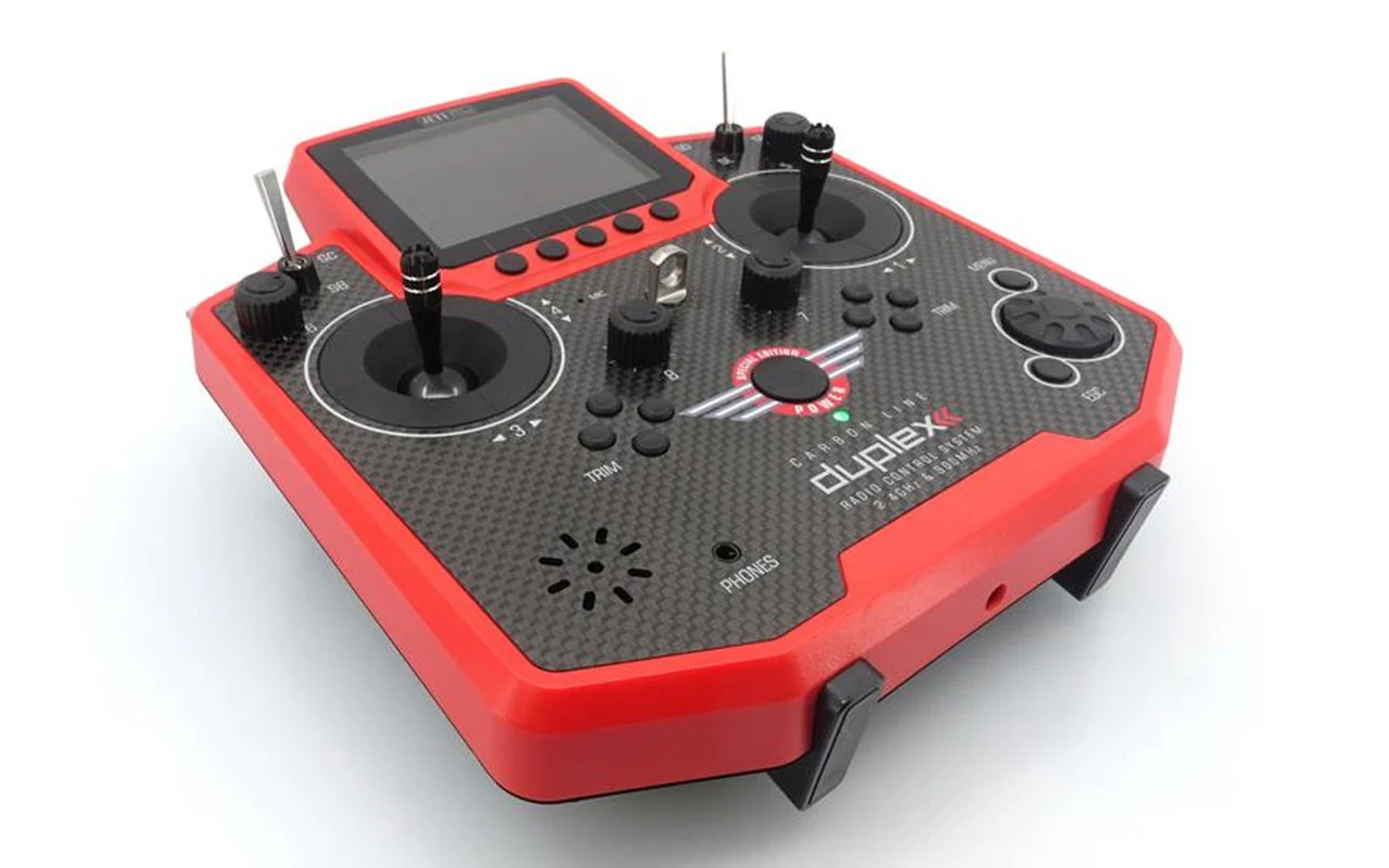 Jeti Duplex DS-12 Carbon Red Multimode Special Edition 2.4GHz/900MHz w/Rx REX R7, Aluminum Tx Case Radio System - Image 5