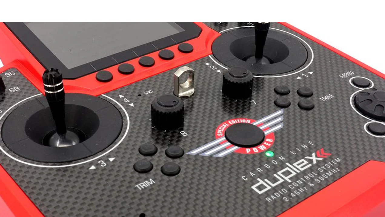 Jeti Duplex DS-12 Carbon Red Multimode Special Edition 2.4GHz/900MHz w/Rx REX R7, Aluminum Tx Case Radio System - Image 6