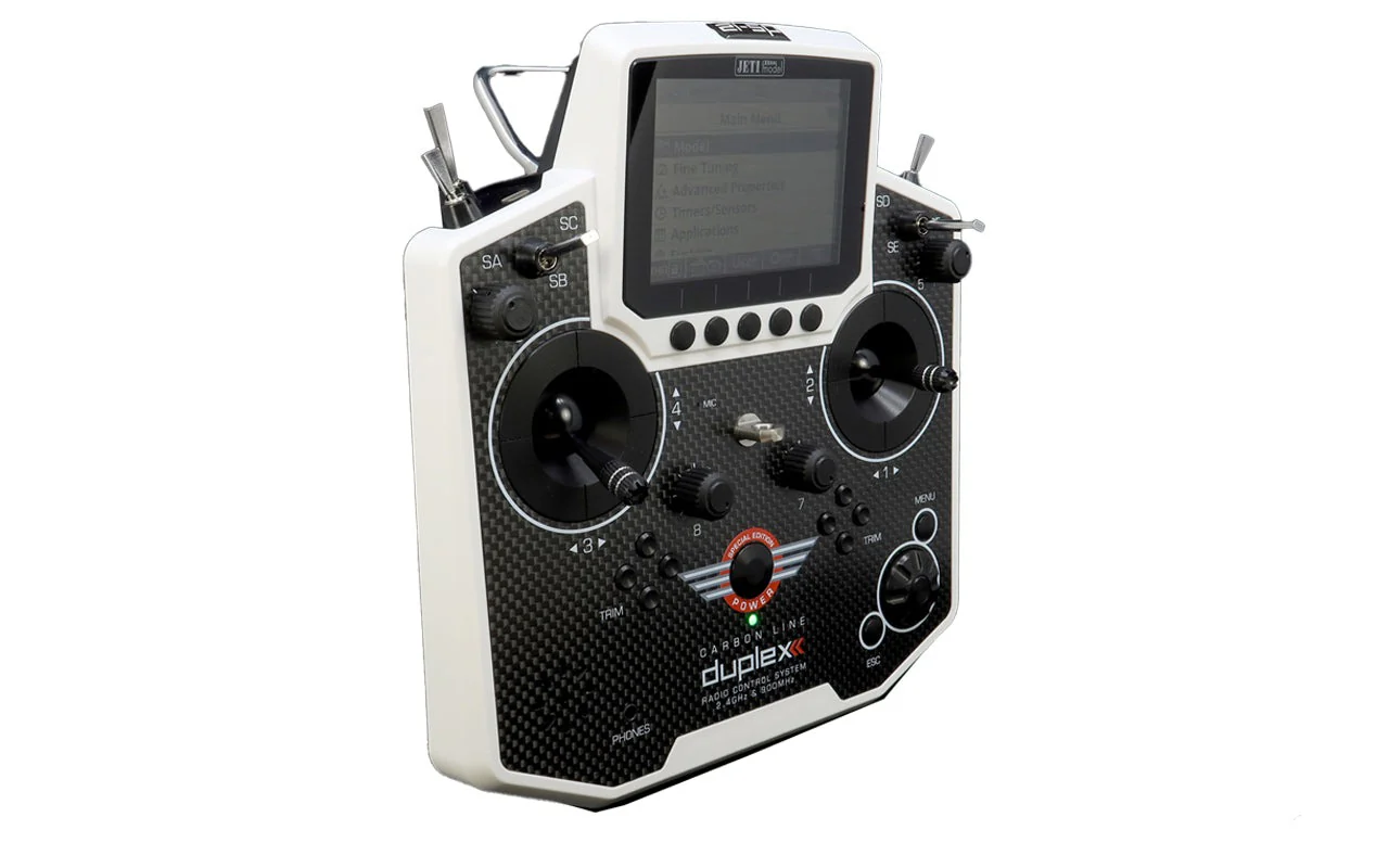 Jeti Duplex DS-12 Special Edition Carbon White 2.4GHz/900MHz w/Rx REX R7, Aluminum Tx Case Radio System - Image 3