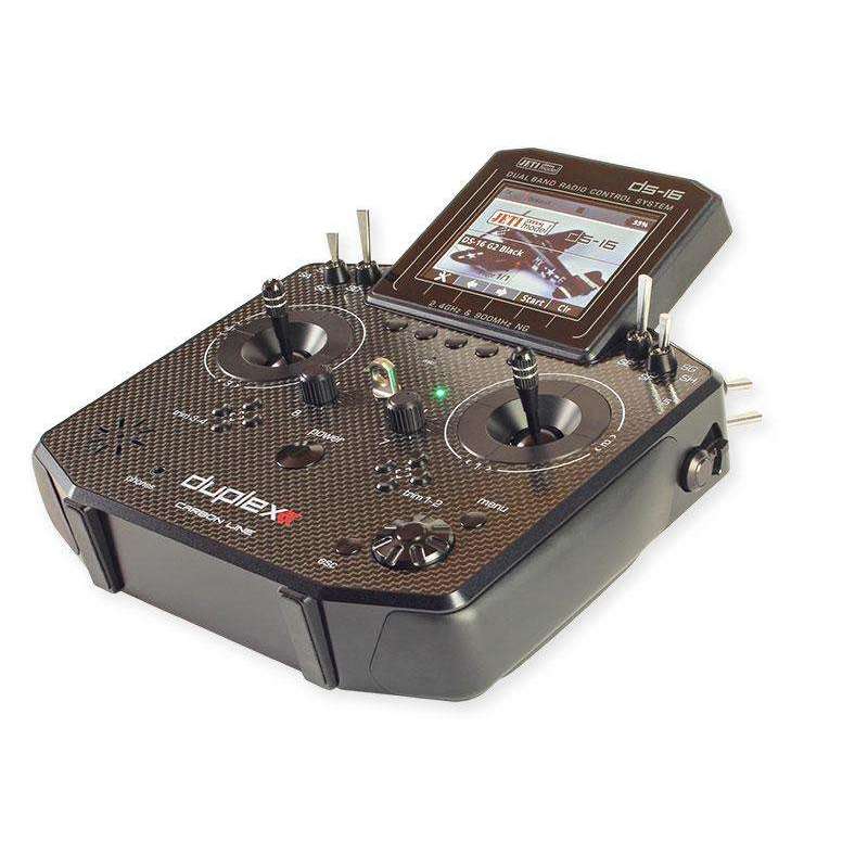 Jeti Duplex DS-16 G2 Carbon Black Diamond 2.4GHz/900MHz w/Rx R10, Aluminum Tx Case Radio System