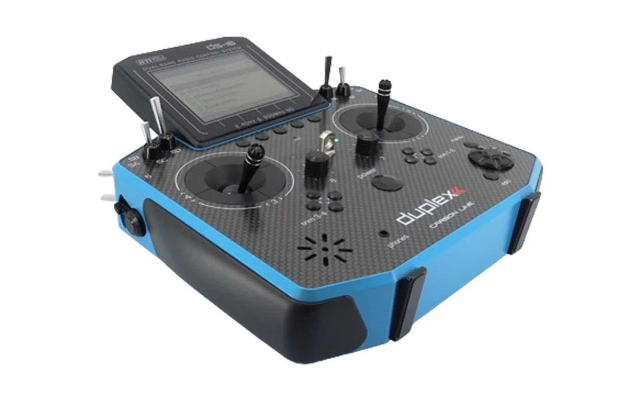 Jeti Duplex DS-16 G2 Carbon BLUE 2.4GHz/900MHz w/Rx R10, Aluminum Tx Case Radio System