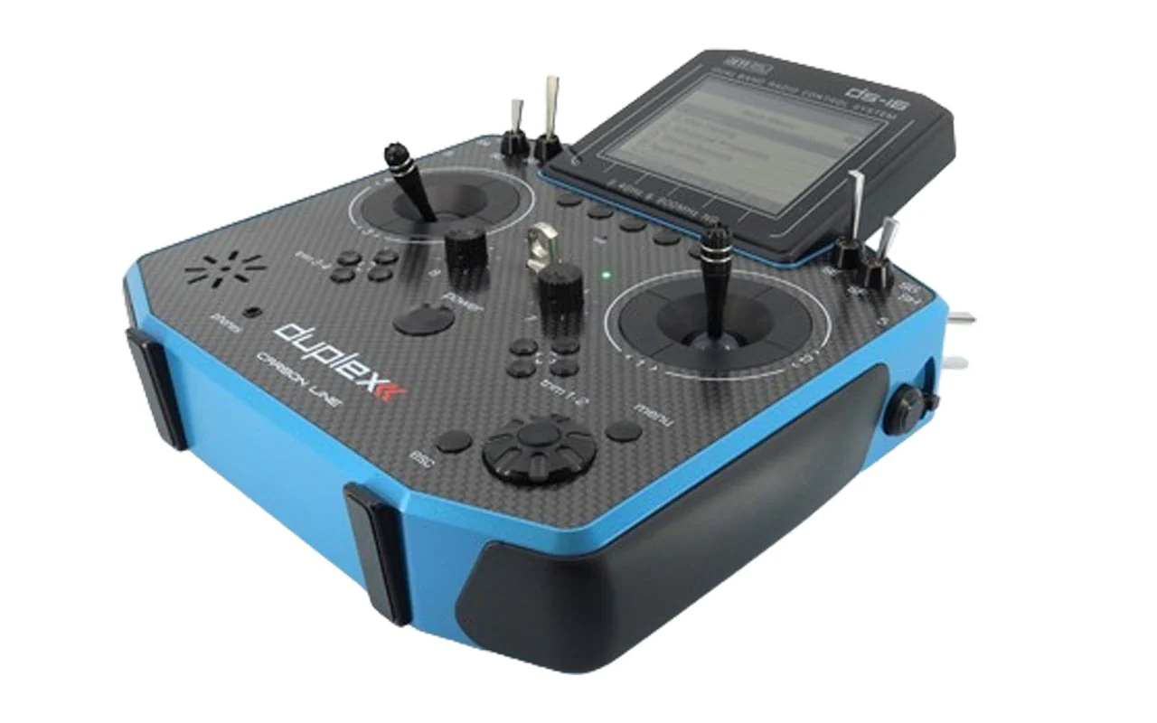 Jeti Duplex DS-16 G2 Carbon BLUE 2.4GHz/900MHz w/Rx R10, Aluminum Tx Case Radio System - Image 4