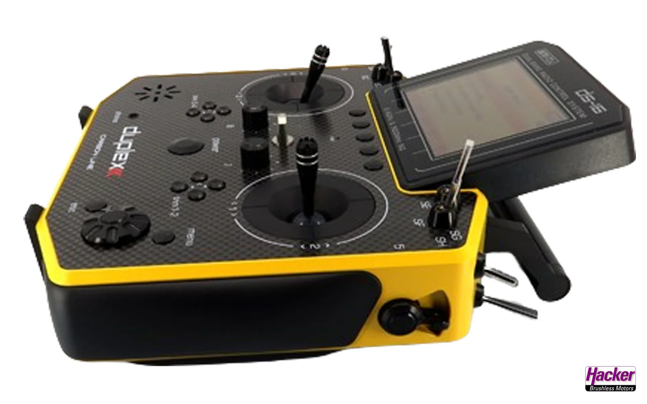Jeti Duplex DS-16 G2 Carbon YELLOW 2.4GHz/900MHz w/Rx R10, Aluminum Tx Case Radio System - Image 4