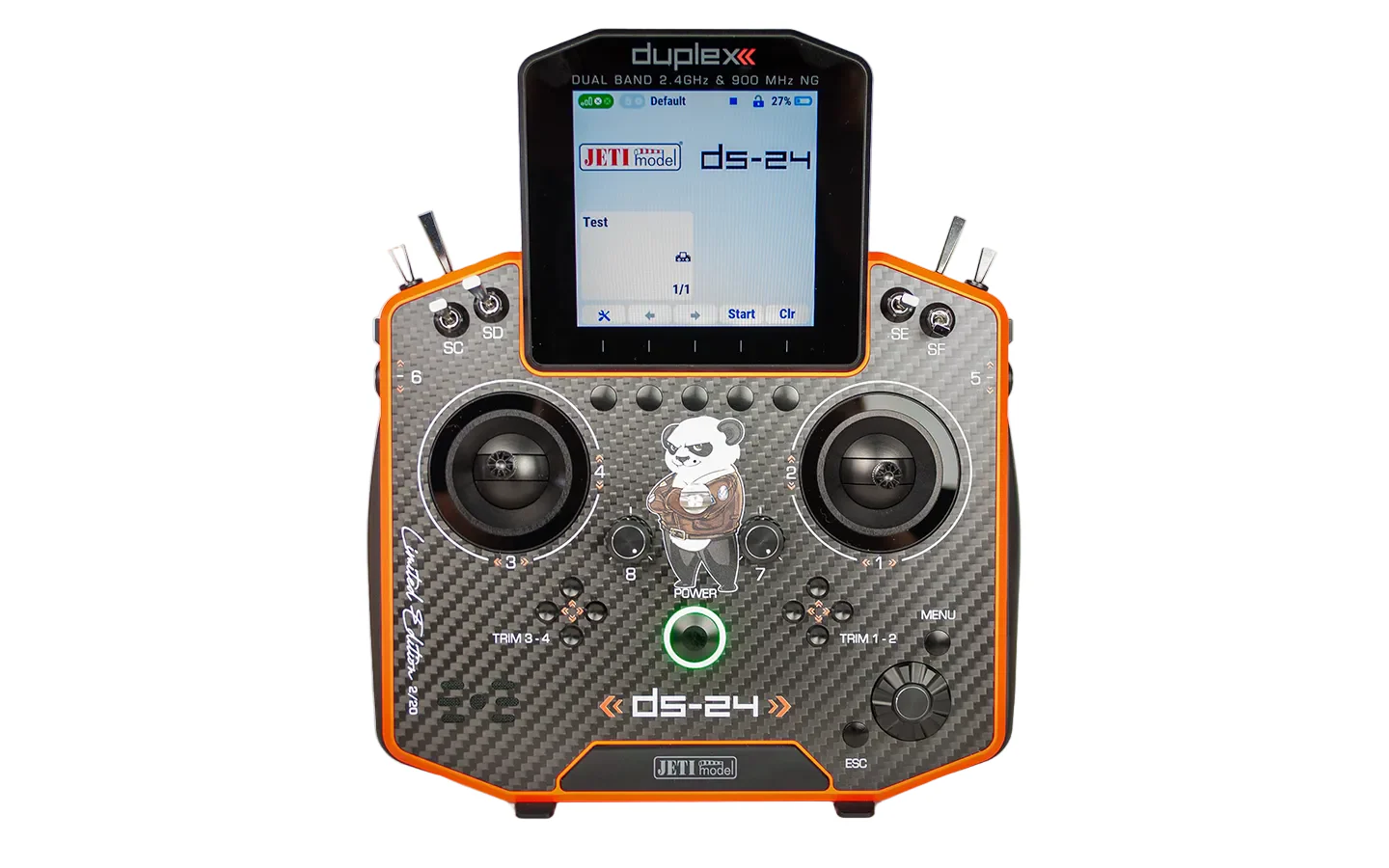 Jeti Duplex DS-24G2 2.4GHz/900MHz NG Carbon Line AEROPANDA SPECIAL EDITION - ORANGE CERAKOTE w/REX 12 ASSIST and Aluminum case - Image 2