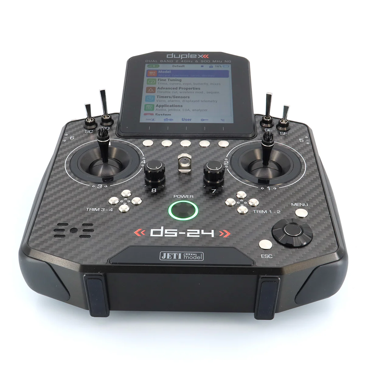 Jeti Duplex DS-24G2 2.4GHz/900MHz NG Carbon Line BLACK ANODIZED w/REX 12 ASSIST and Aluminum case - Image 2
