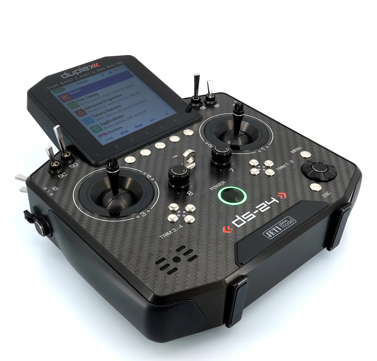 Jeti Duplex DS-24G2 2.4GHz/900MHz NG Carbon Line BLACK ANODIZED w/REX 12 ASSIST and Aluminum case - Image 3