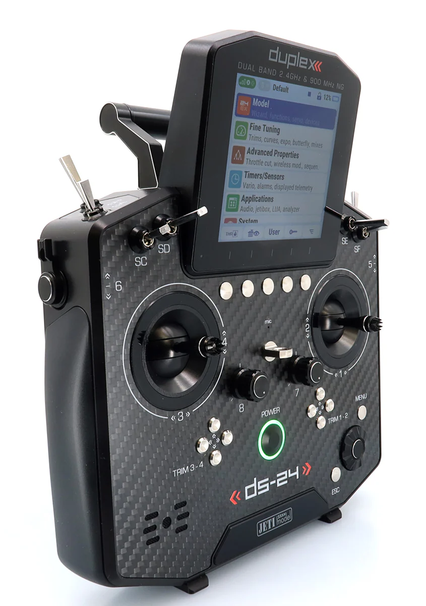 Jeti Duplex DS-24G2 2.4GHz/900MHz NG Carbon Line BLACK ANODIZED w/REX 12 ASSIST and Aluminum case - Image 7