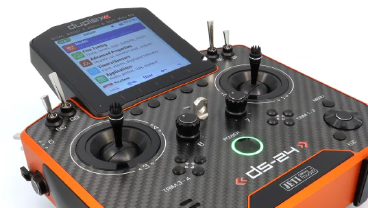 Jeti Duplex DS-24G2 2.4GHz/900MHz NG Carbon Line ORANGE ANODIZED w/REX 12 ASSIST and Aluminum case
