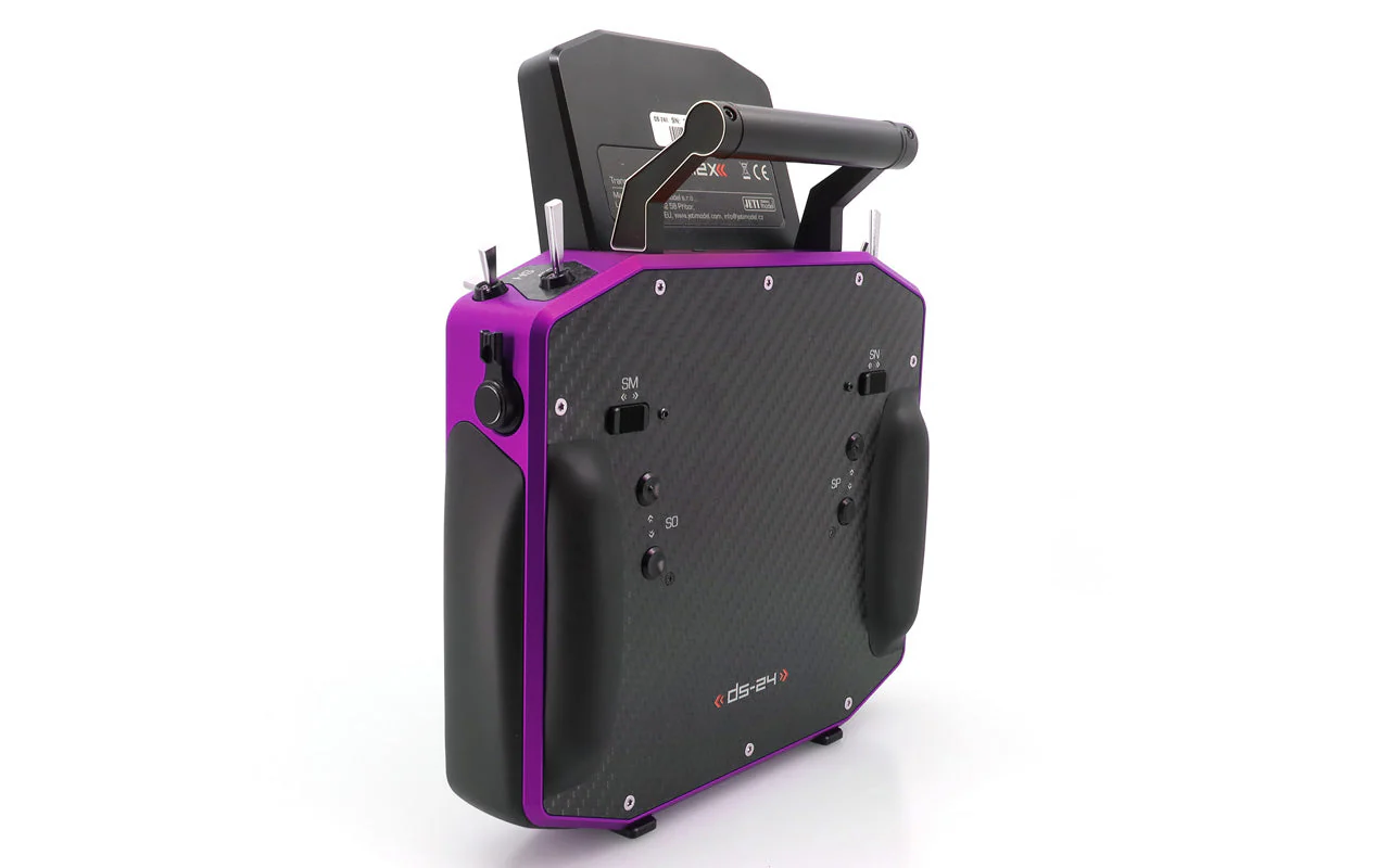 Jeti Duplex DS-24G2 2.4GHz/900MHz NG Carbon Line PURPLE ANODIZED w/REX 12 ASSIST and Aluminum case - Image 2