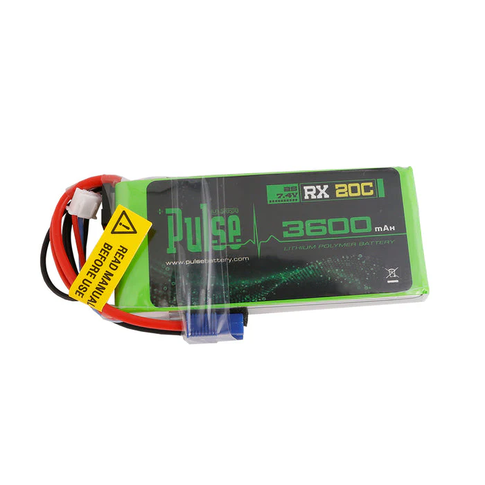 PULSE 2S 3600mAh 20C 7.4V RX Receiver Battery - LiPo Battery
