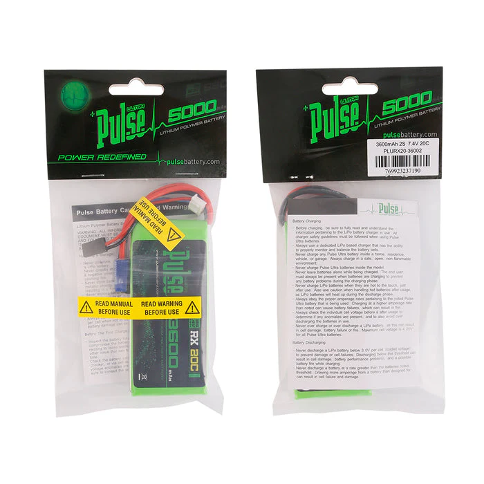 PULSE 2S 3600mAh 20C 7.4V RX Receiver Battery - LiPo Battery - Image 4