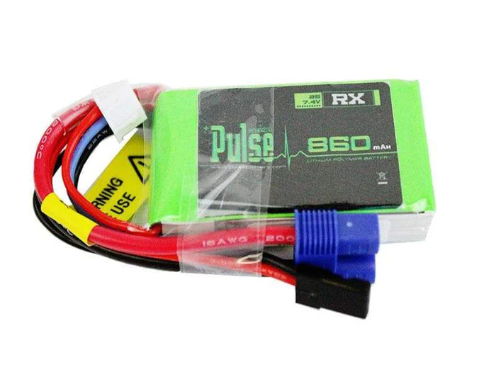 PULSE 860mAh 15C 7.4V 2S Receiver LiPo Battery - EC3 Connector
